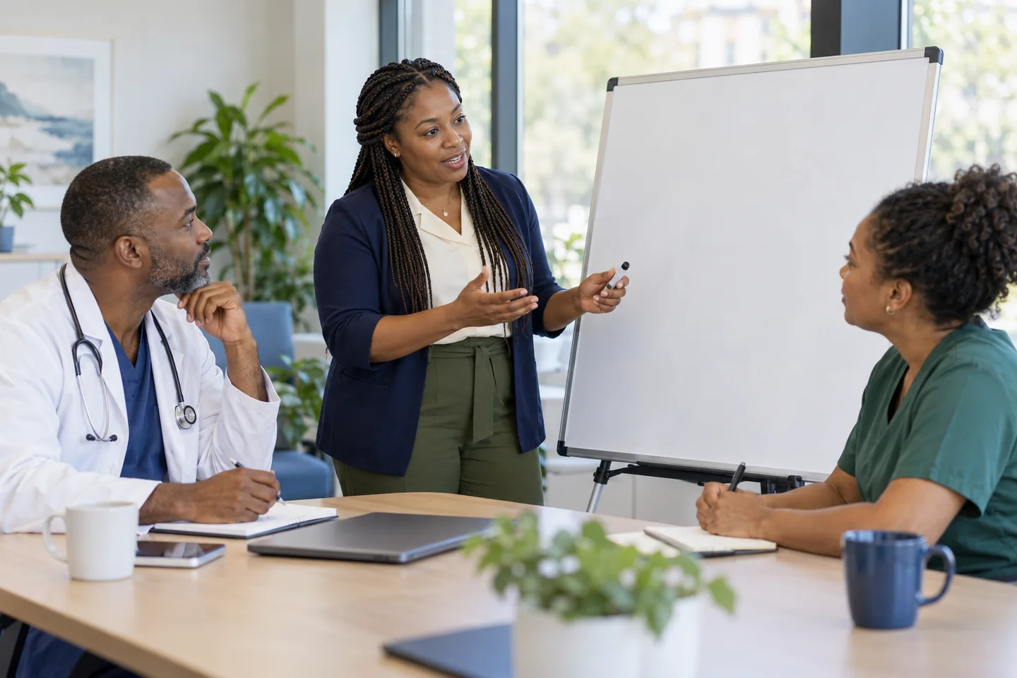Practice professionals planning a revenue cycle workflow